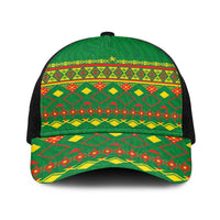 Cameroon Football Baseball Net Cap Tribal Motifs Green Color - Wonder Print Shop