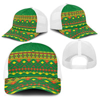 Cameroon Football Baseball Net Cap Tribal Motifs Green Color - Wonder Print Shop