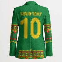 Custom Cameroon Football Blazer Tribal Motifs Green Color - Wonder Print Shop