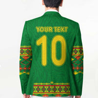 Custom Cameroon Football Blazer Tribal Motifs Green Color - Wonder Print Shop