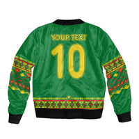 Custom Cameroon Football Bomber Jacket Tribal Motifs Green Color - Wonder Print Shop