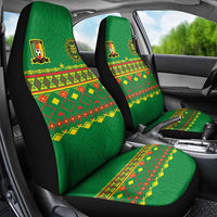 Cameroon Football Car Seat Cover Tribal Motifs Green Color - Wonder Print Shop
