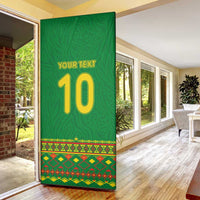 Custom Cameroon Football Door Cover Tribal Motifs Green Color - Wonder Print Shop