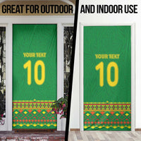 Custom Cameroon Football Door Cover Tribal Motifs Green Color - Wonder Print Shop