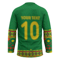 Custom Cameroon Football Hockey Jersey Tribal Motifs Green Color - Wonder Print Shop