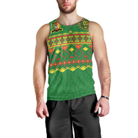 Custom Cameroon Football Men Tank Top Tribal Motifs Green Color - Wonder Print Shop