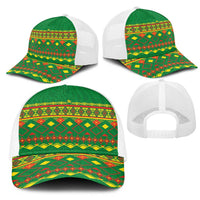 Cameroon Football Mesh Trucker Cap Tribal Motifs Green Color - Wonder Print Shop