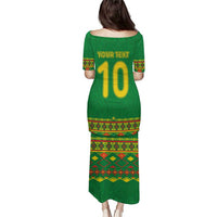 Custom Cameroon Football Puletasi Tribal Motifs Green Color - Wonder Print Shop