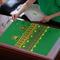 Cameroon Football Puzzle Tribal Motifs Green Color - Wonder Print Shop
