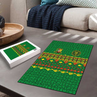 Cameroon Football Puzzle Tribal Motifs Green Color - Wonder Print Shop