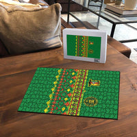 Cameroon Football Puzzle Tribal Motifs Green Color - Wonder Print Shop