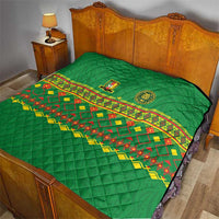 Cameroon Football Quilt Tribal Motifs Green Color - Wonder Print Shop