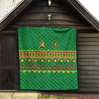 Cameroon Football Quilt Tribal Motifs Green Color - Wonder Print Shop