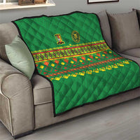 Cameroon Football Quilt Tribal Motifs Green Color - Wonder Print Shop