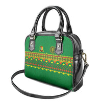 Cameroon Football Shoulder Handbag Tribal Motifs Green Color - Wonder Print Shop