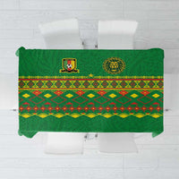 Cameroon Football Tablecloth Tribal Motifs Green Color - Wonder Print Shop