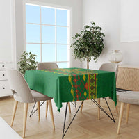 Cameroon Football Tablecloth Tribal Motifs Green Color - Wonder Print Shop
