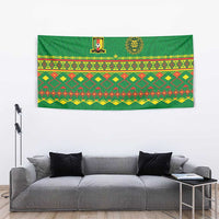 Cameroon Football Tapestry Tribal Motifs Green Color - Wonder Print Shop