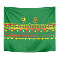 Cameroon Football Tapestry Tribal Motifs Green Color - Wonder Print Shop