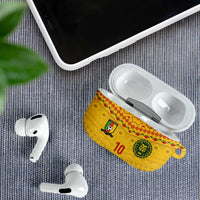 Custom Cameroon Football AirPods Case Tribal Motifs Yellow Color - Wonder Print Shop