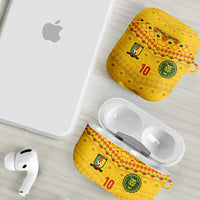 Custom Cameroon Football AirPods Case Tribal Motifs Yellow Color - Wonder Print Shop
