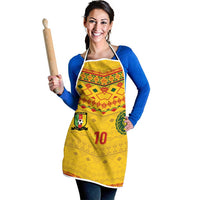 Custom Cameroon Football Apron Tribal Motifs Yellow Color - Wonder Print Shop
