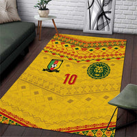 Custom Cameroon Football Area Rug Tribal Motifs Yellow Color - Wonder Print Shop