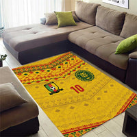 Custom Cameroon Football Area Rug Tribal Motifs Yellow Color - Wonder Print Shop