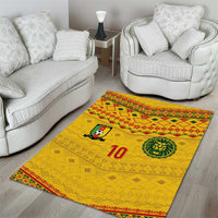 Custom Cameroon Football Area Rug Tribal Motifs Yellow Color - Wonder Print Shop