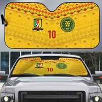 Custom Cameroon Football Auto Sun Shade Tribal Motifs Yellow Color - Wonder Print Shop