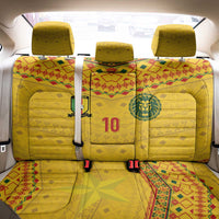Custom Cameroon Football Back Car Seat Cover Tribal Motifs Yellow Color - Wonder Print Shop