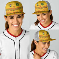 Cameroon Football Baseball Net Cap Tribal Motifs Yellow Color - Wonder Print Shop