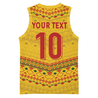 Custom Cameroon Football Basketball Jersey Tribal Motifs Yellow Color - Wonder Print Shop