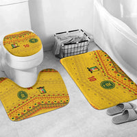 Custom Cameroon Football Bathroom Set Tribal Motifs Yellow Color - Wonder Print Shop