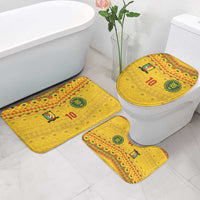 Custom Cameroon Football Bathroom Set Tribal Motifs Yellow Color - Wonder Print Shop
