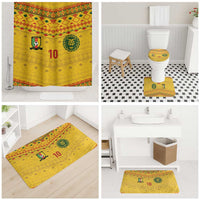 Custom Cameroon Football Bathroom Set Tribal Motifs Yellow Color - Wonder Print Shop