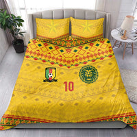 Custom Cameroon Football Bedding Set Tribal Motifs Yellow Color - Wonder Print Shop