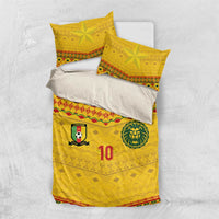 Custom Cameroon Football Bedding Set Tribal Motifs Yellow Color - Wonder Print Shop
