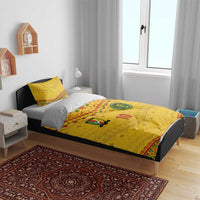 Custom Cameroon Football Bedding Set Tribal Motifs Yellow Color - Wonder Print Shop