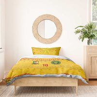 Custom Cameroon Football Bedding Set Tribal Motifs Yellow Color - Wonder Print Shop