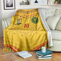 Custom Cameroon Football Blanket Tribal Motifs Yellow Color - Wonder Print Shop