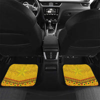 Custom Cameroon Football Car Mats Tribal Motifs Yellow Color - Wonder Print Shop