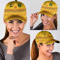Cameroon Football Classic Cap Tribal Motifs Yellow Color - Wonder Print Shop