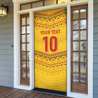 Custom Cameroon Football Door Cover Tribal Motifs Yellow Color - Wonder Print Shop