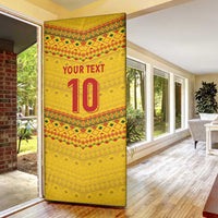 Custom Cameroon Football Door Cover Tribal Motifs Yellow Color - Wonder Print Shop