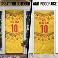 Custom Cameroon Football Door Cover Tribal Motifs Yellow Color - Wonder Print Shop