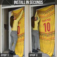 Custom Cameroon Football Door Cover Tribal Motifs Yellow Color - Wonder Print Shop
