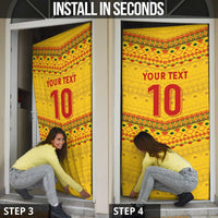 Custom Cameroon Football Door Cover Tribal Motifs Yellow Color - Wonder Print Shop