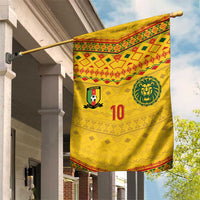 Custom Cameroon Football Garden Flag Tribal Motifs Yellow Color - Wonder Print Shop