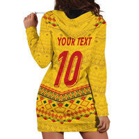 Custom Cameroon Football Hoodie Dress Tribal Motifs Yellow Color - Wonder Print Shop